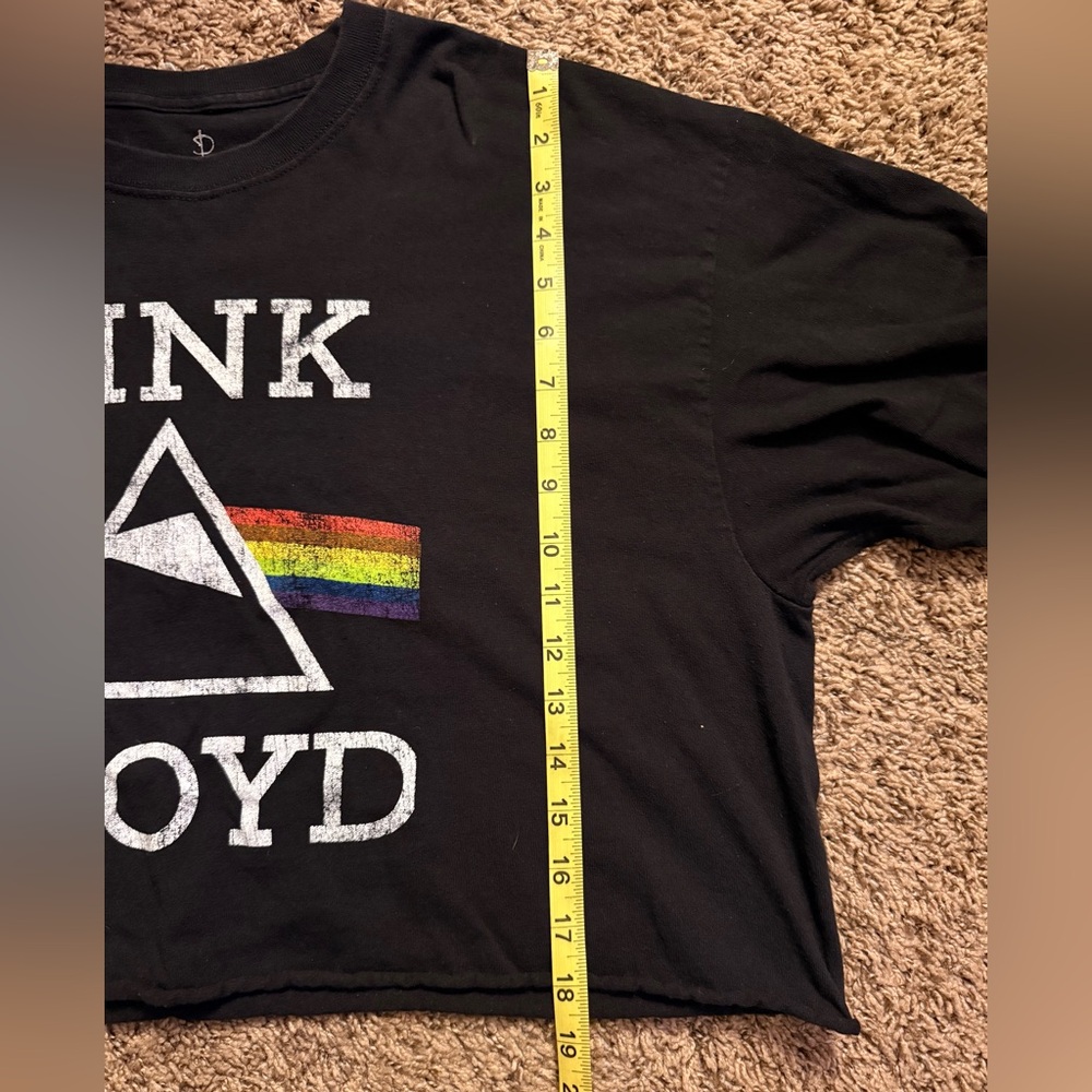 ▪️ Pink Floyd • Vintage Black Graphic Cropped Long Sleeve Shirt • Women’s XL - Picture 7 of 9